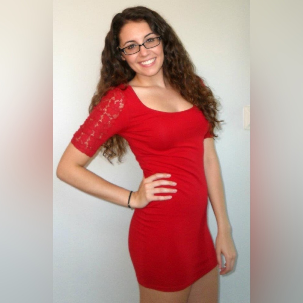 Forever 21 Floral Sleeve Bodycon Dress